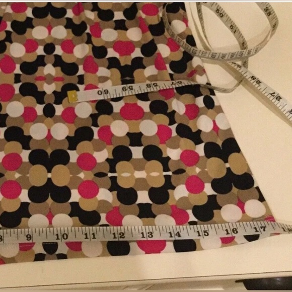 Ellen Tracy Blouse Size Small Pink Brown Ivory Polka Dot - Picture 10 of 12
